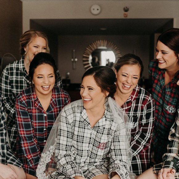 Blue & Red Button Up Flannel Shirt/Nightgown - Picture 3 of 3